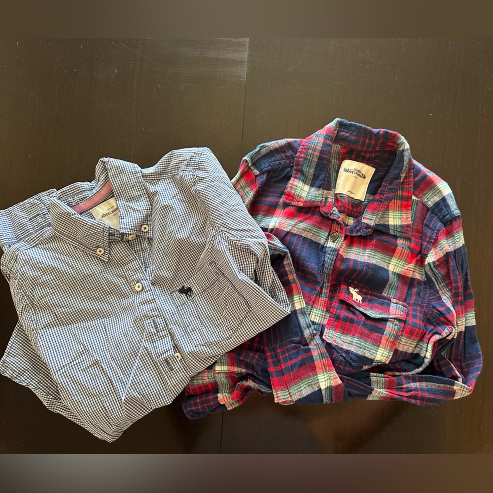 Lot of two Abercrombie kids long sleeve button up girls size large